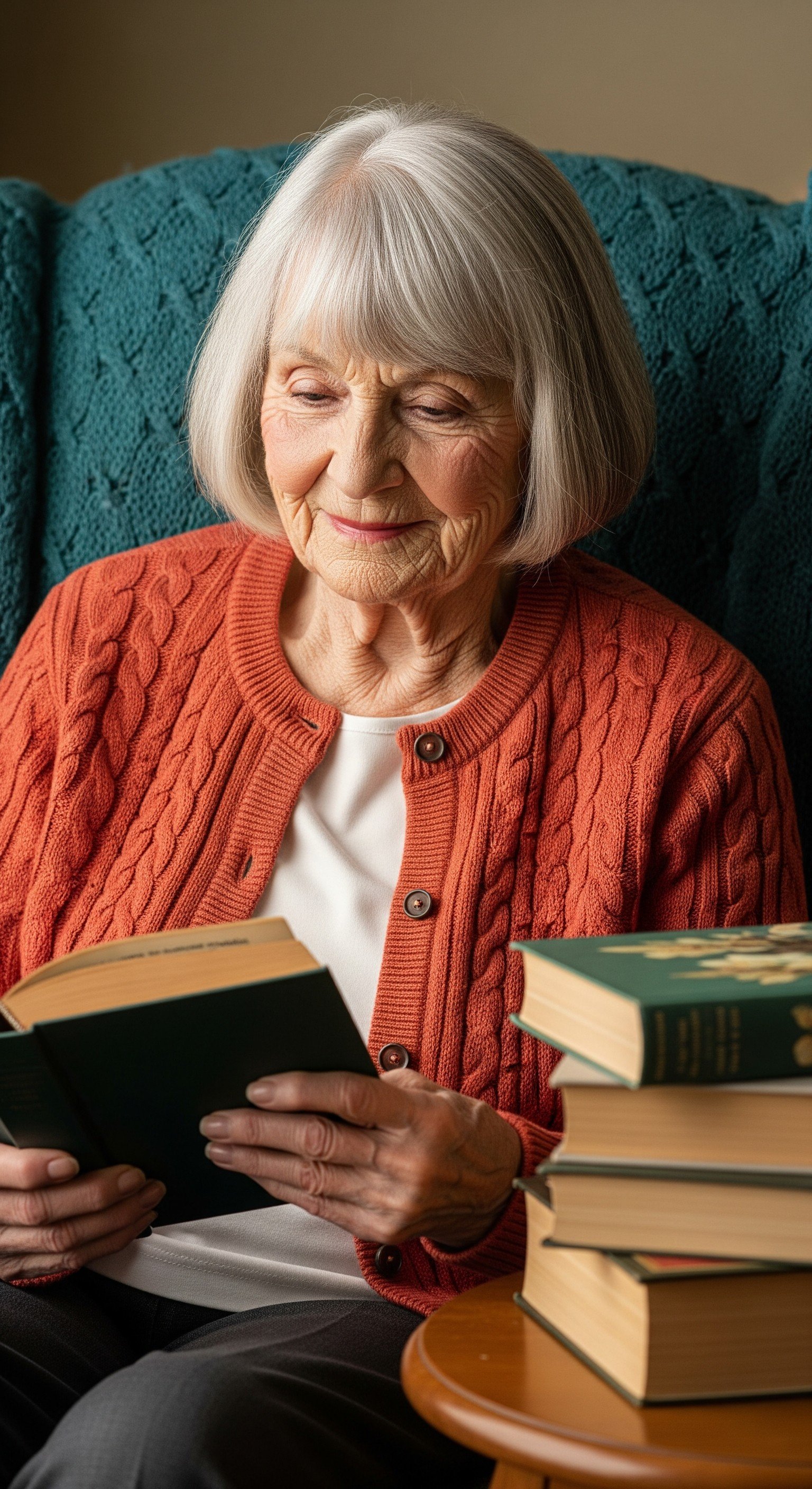 A person finding comfort and hope through reading during hardship